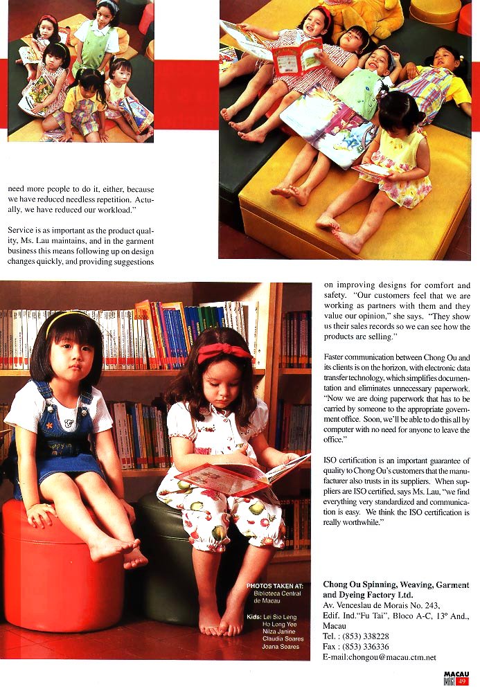 Article From Macau Image Magazine About CHONG OU